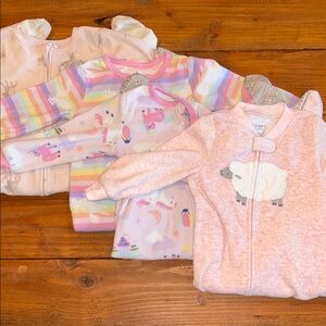 Set of 4 18 month fleece footie pajamas